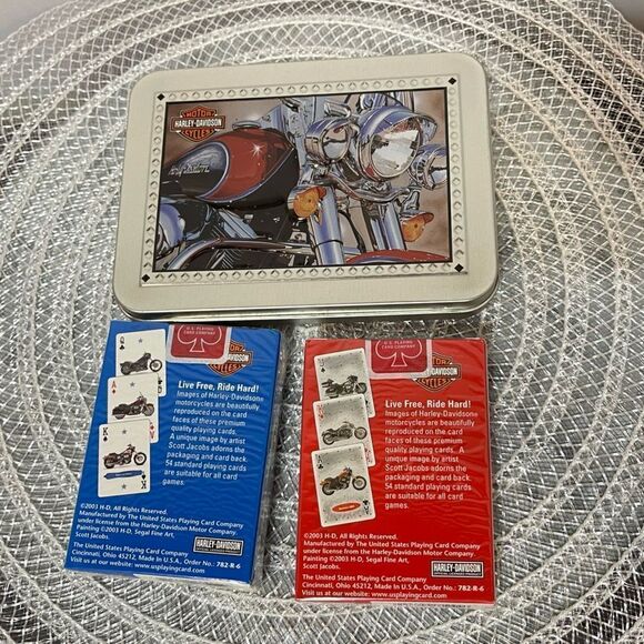 Harley Davidson Limited Edition Playing Cards with Metal Tin NWT - Picture 4 of 4